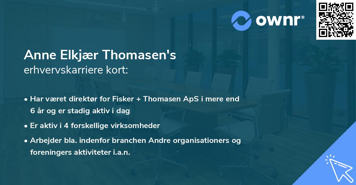 Anne Elkjær Thomasen's erhvervskarriere kort