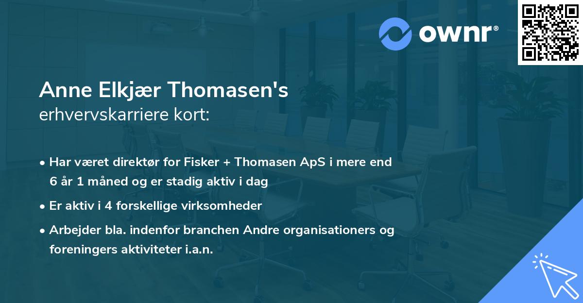 Anne Elkjær Thomasen's erhvervskarriere kort