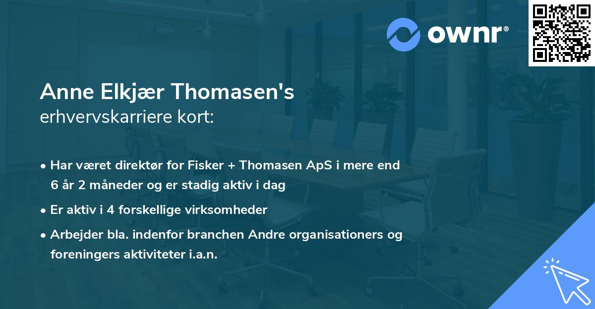 Anne Elkjær Thomasen's erhvervskarriere kort