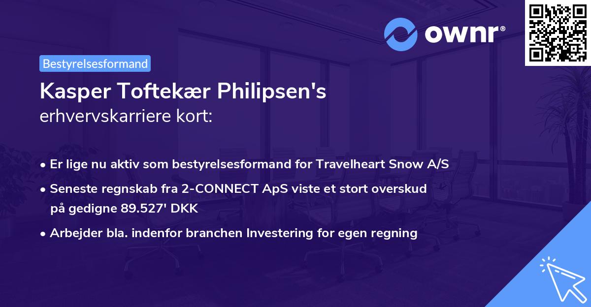 Kasper Toftekær Philipsen's erhvervskarriere kort