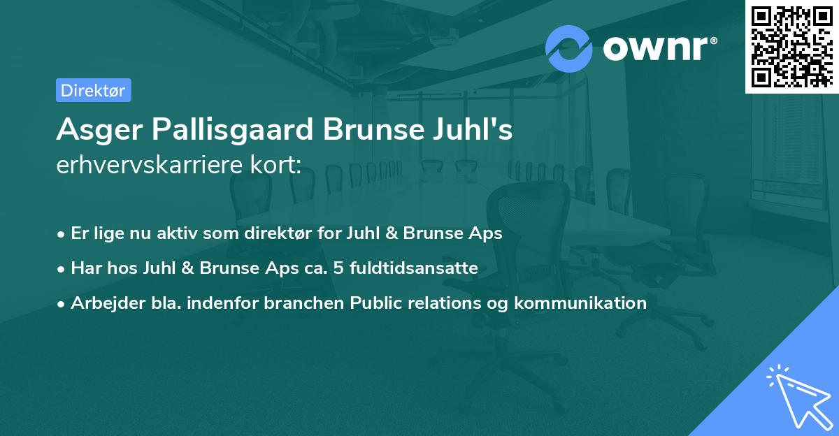 Asger Pallisgaard Brunse Juhl's erhvervskarriere kort