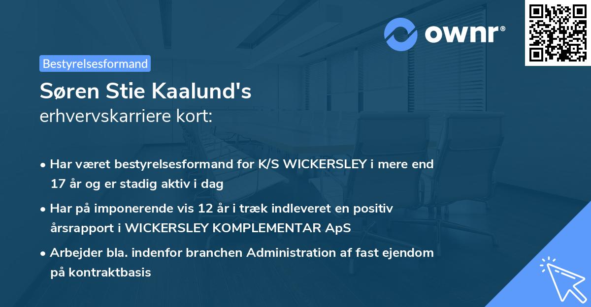 Søren Stie Kaalund's erhvervskarriere kort