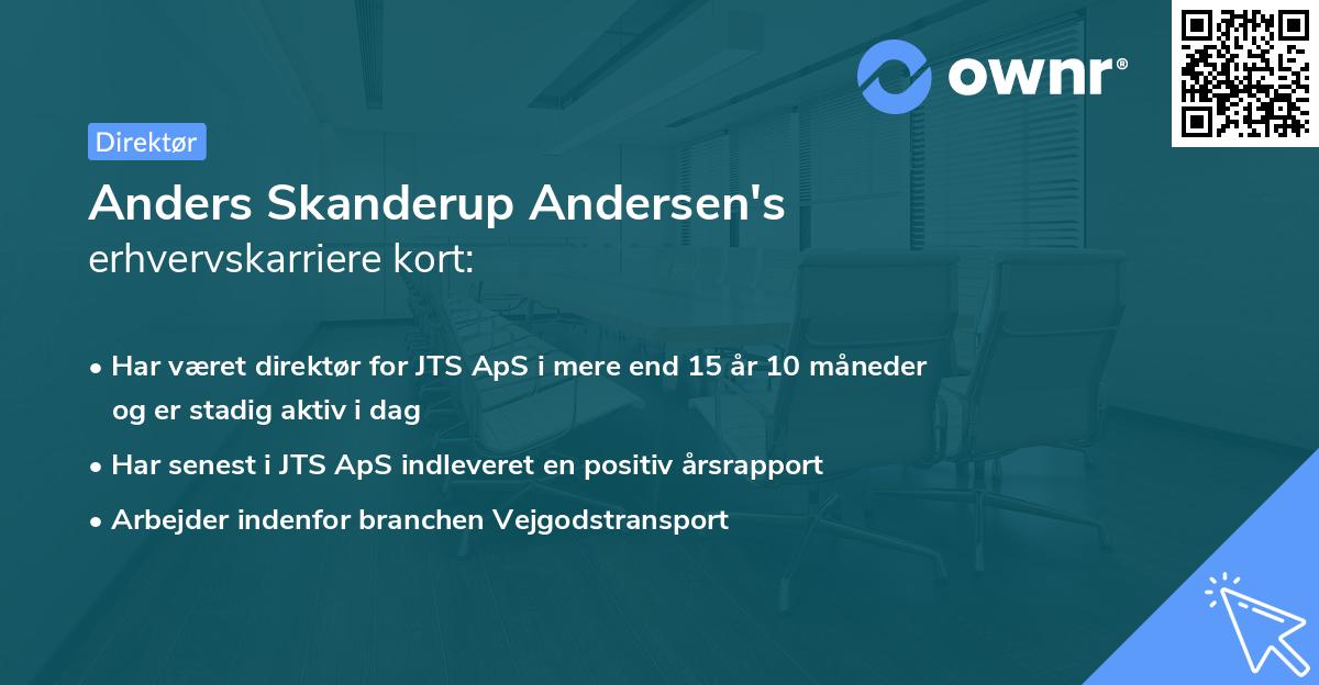 Anders Skanderup Andersen's erhvervskarriere kort