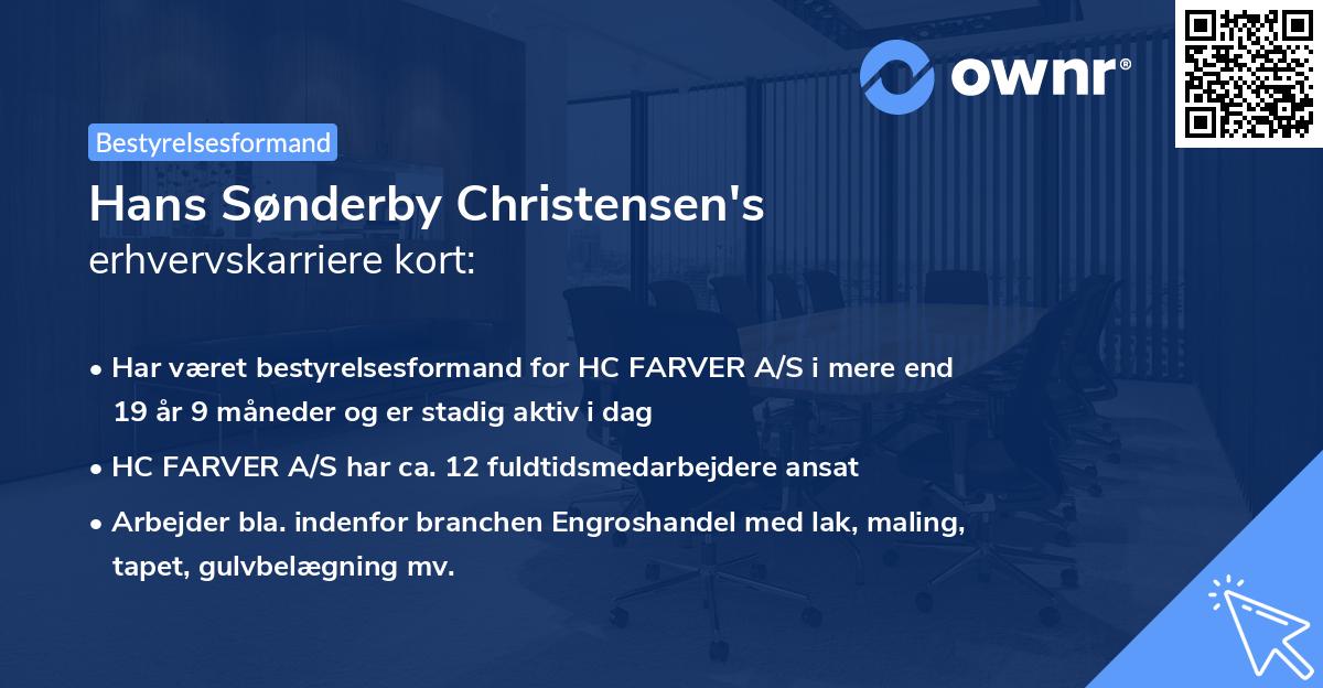 Hans Sønderby Christensen's erhvervskarriere kort