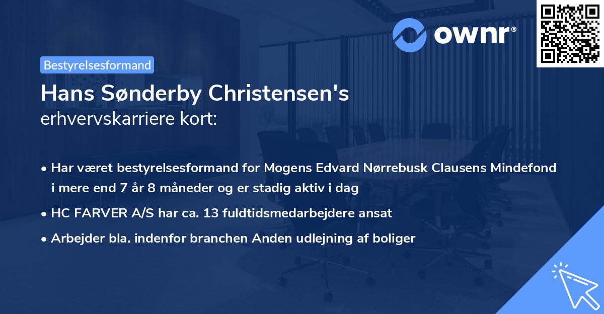 Hans Sønderby Christensen's erhvervskarriere kort