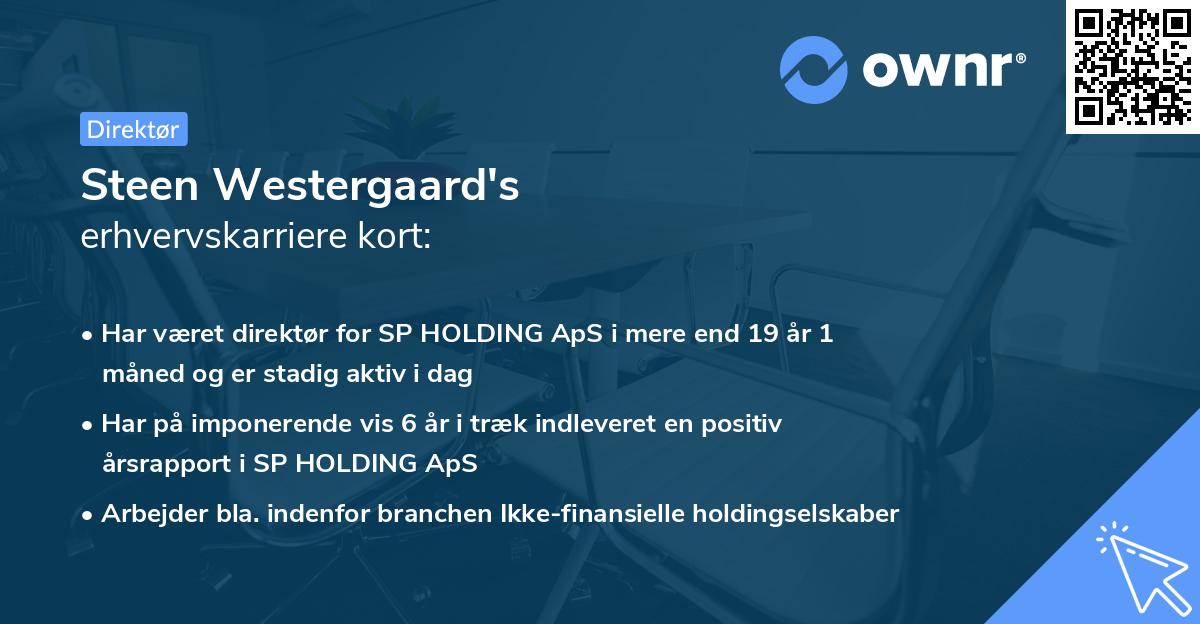 Steen Westergaard's erhvervskarriere kort