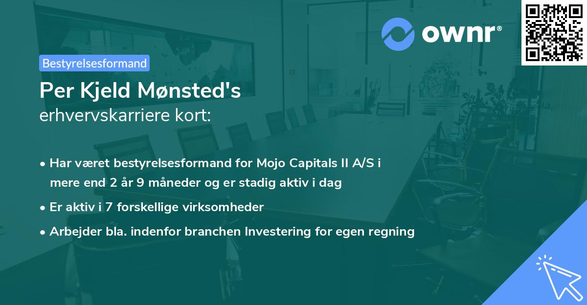 Per Kjeld Mønsted's erhvervskarriere kort