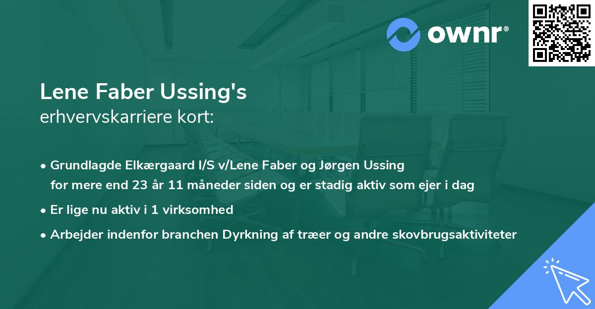 Lene Faber Ussing's erhvervskarriere kort