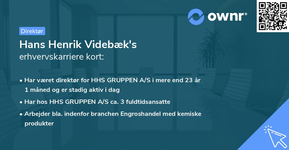 Hans Henrik Videbæk's erhvervskarriere kort