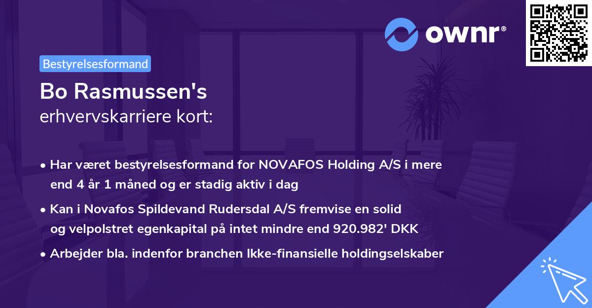 Bo Rasmussen's erhvervskarriere kort