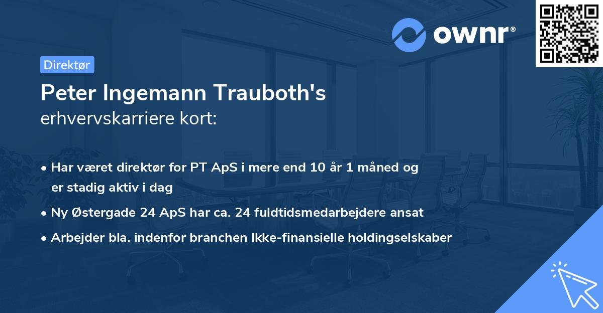 Peter Ingemann Trauboth's erhvervskarriere kort