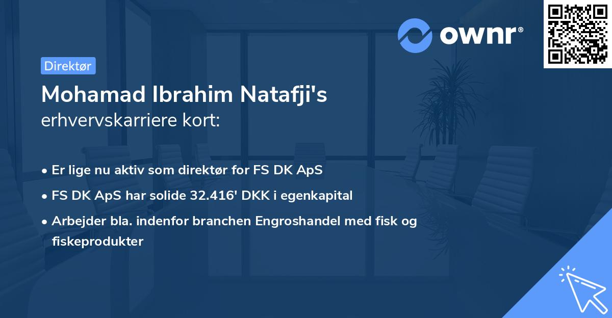Mohamad Ibrahim Natafji's erhvervskarriere kort