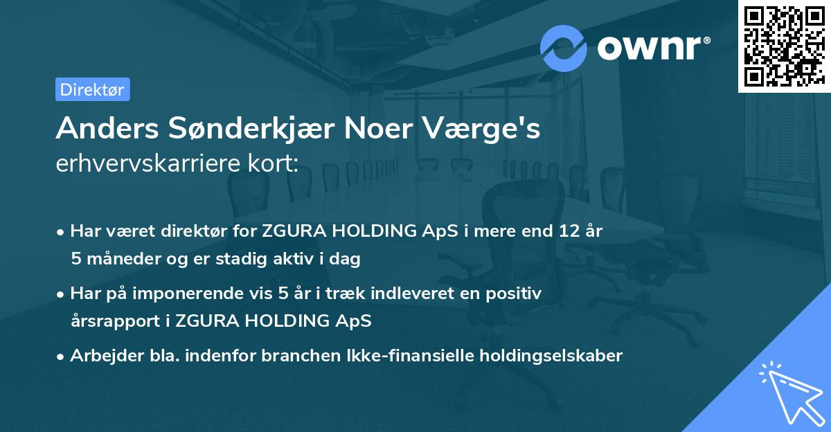 Anders Sønderkjær Noer Værge's erhvervskarriere kort