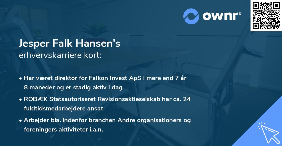 Jesper Falk Hansen's erhvervskarriere kort