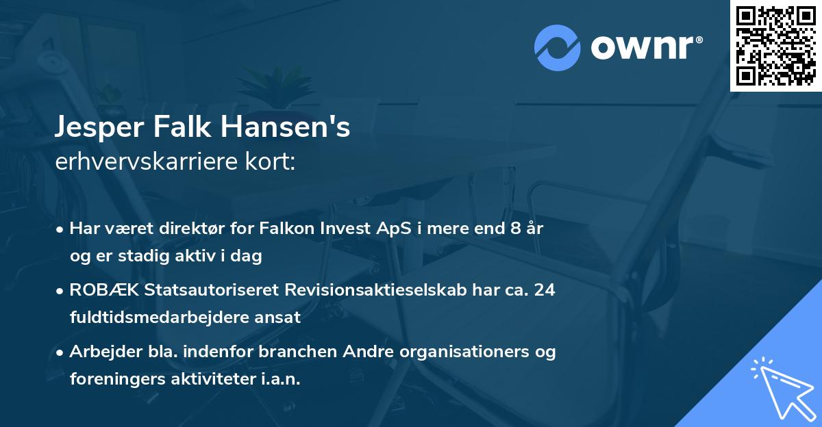 Jesper Falk Hansen's erhvervskarriere kort