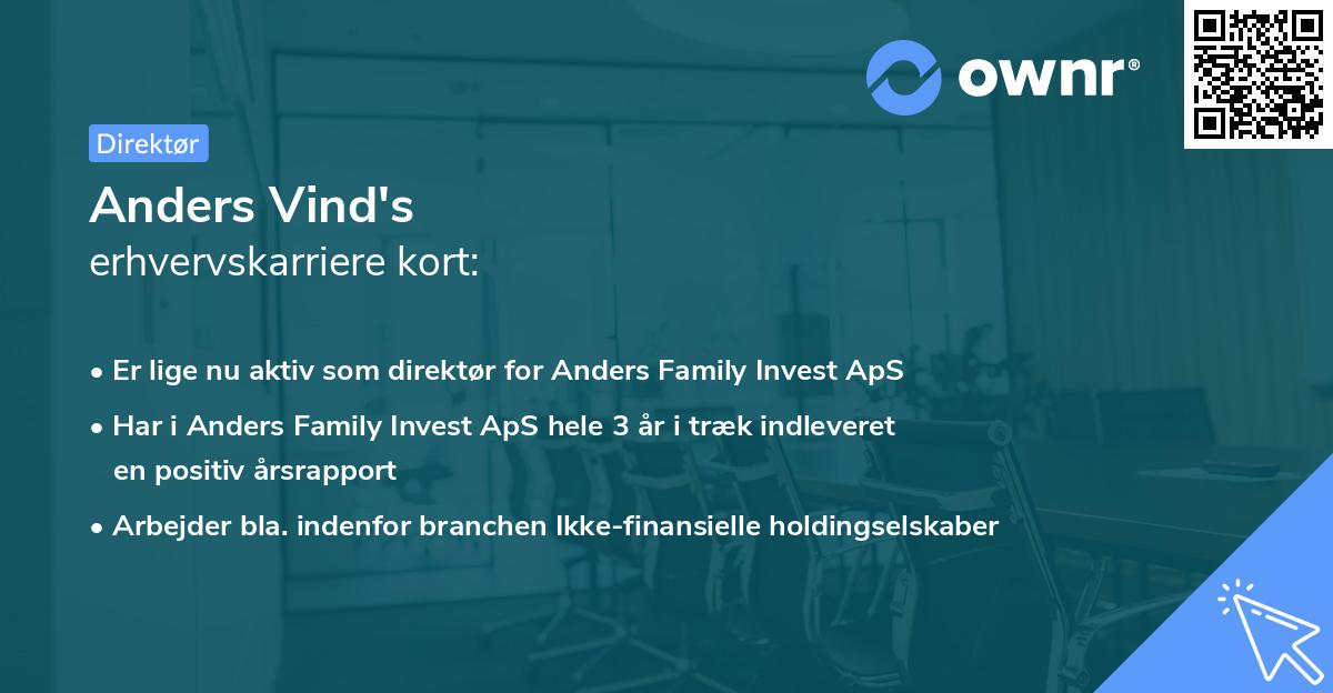Anders Vind's erhvervskarriere kort