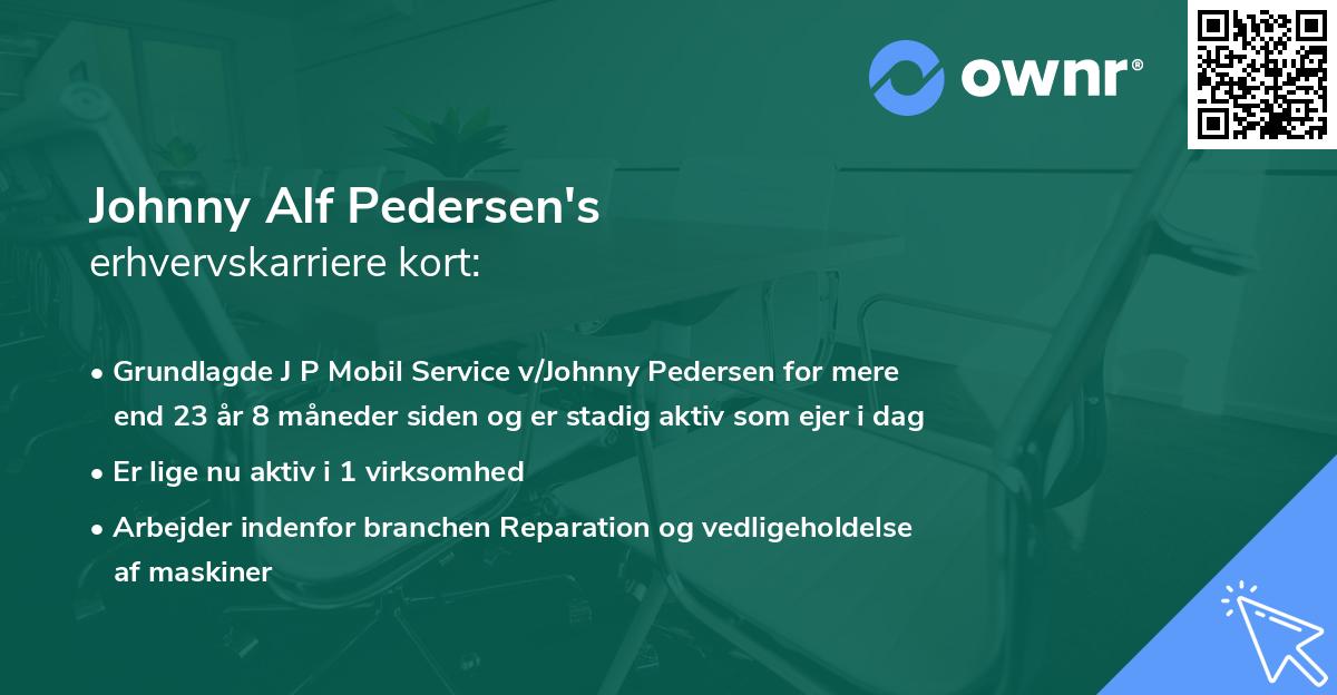 Johnny Alf Pedersen's erhvervskarriere kort