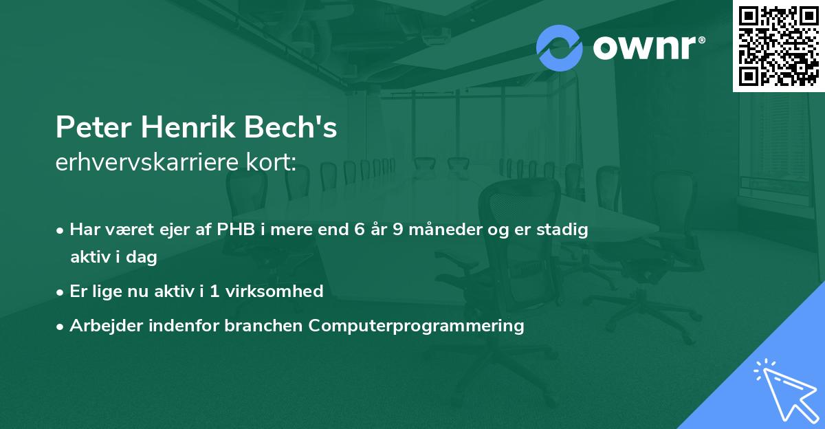 Peter Henrik Bech's erhvervskarriere kort