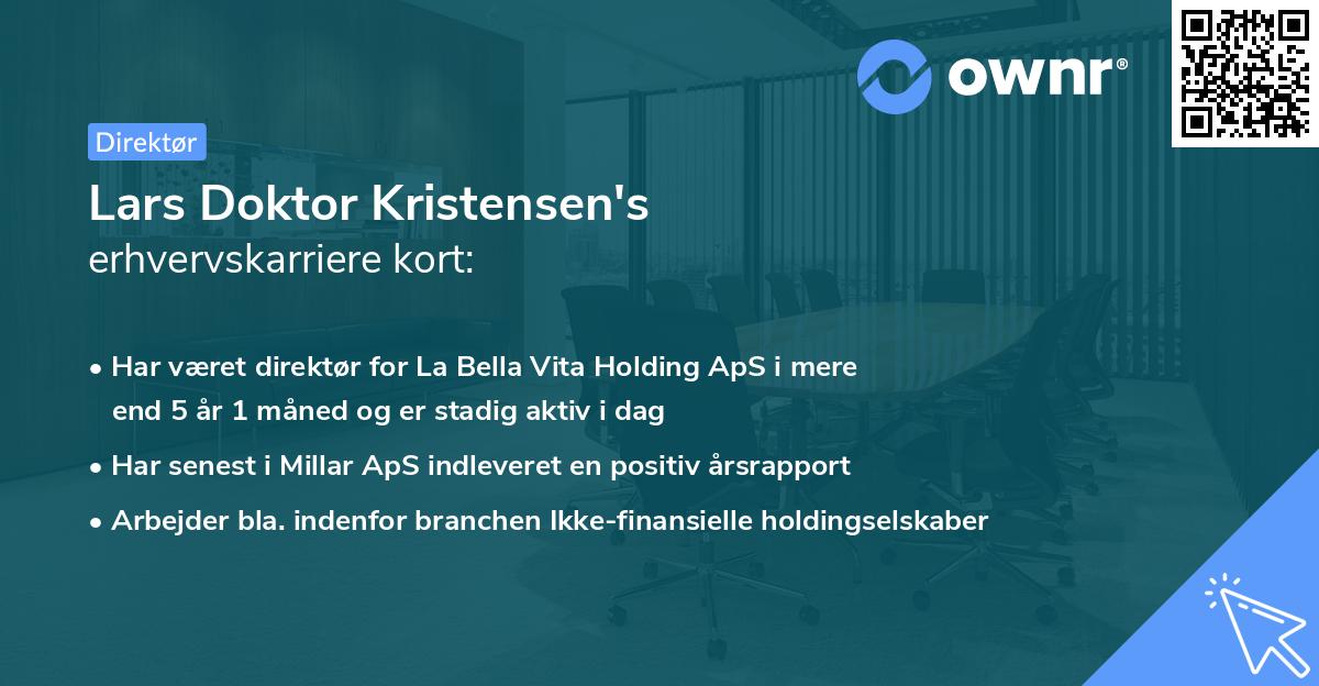 Lars Doktor Kristensen's erhvervskarriere kort