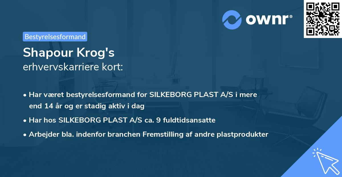 Shapour Krog's erhvervskarriere kort