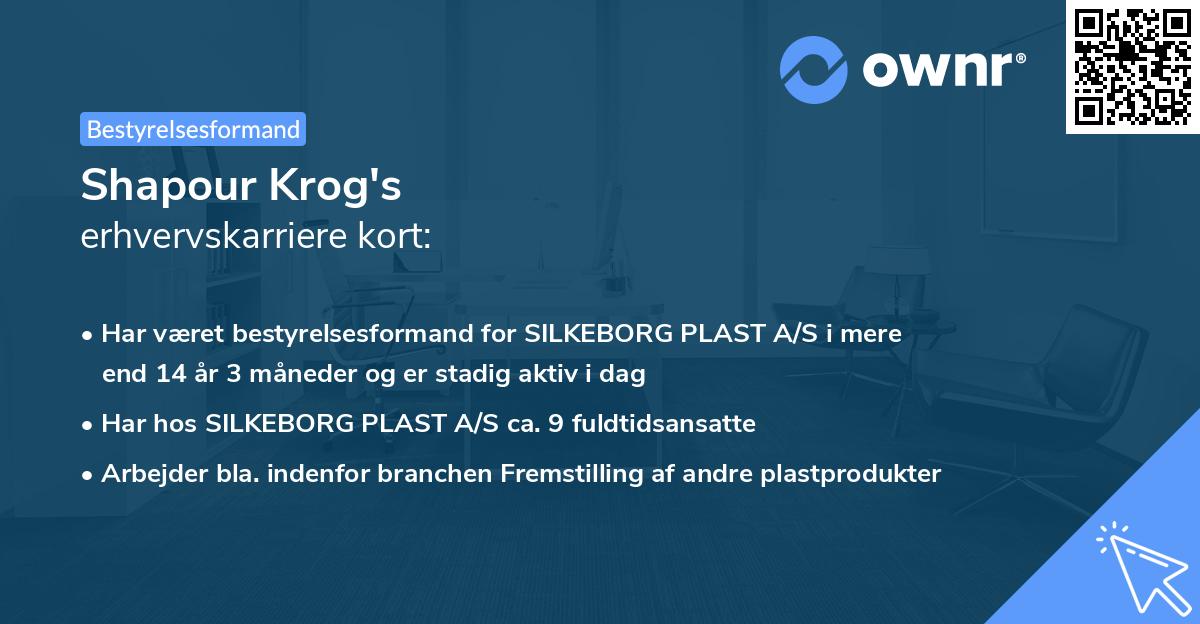 Shapour Krog's erhvervskarriere kort