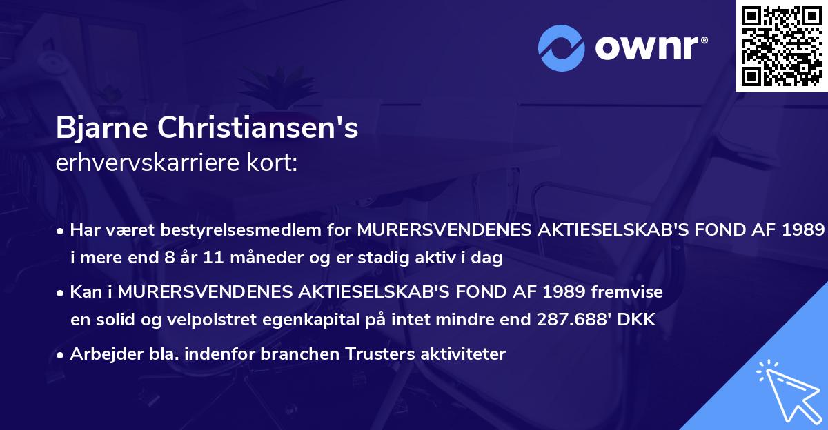 Bjarne Christiansen's erhvervskarriere kort
