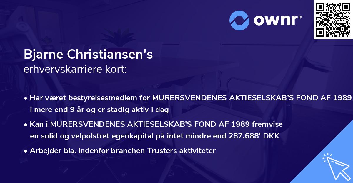 Bjarne Christiansen's erhvervskarriere kort