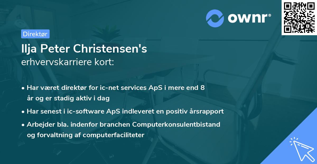 Ilja Peter Christensen's erhvervskarriere kort