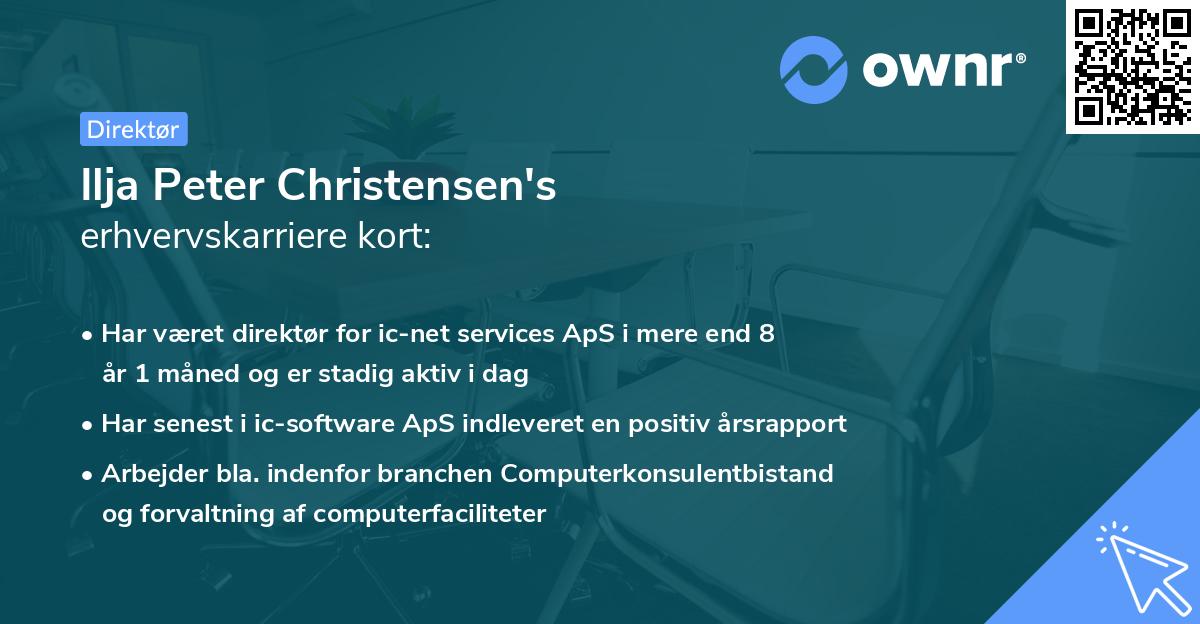 Ilja Peter Christensen's erhvervskarriere kort