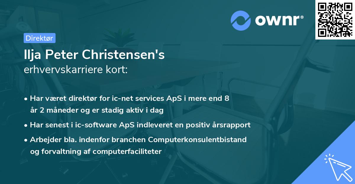 Ilja Peter Christensen's erhvervskarriere kort