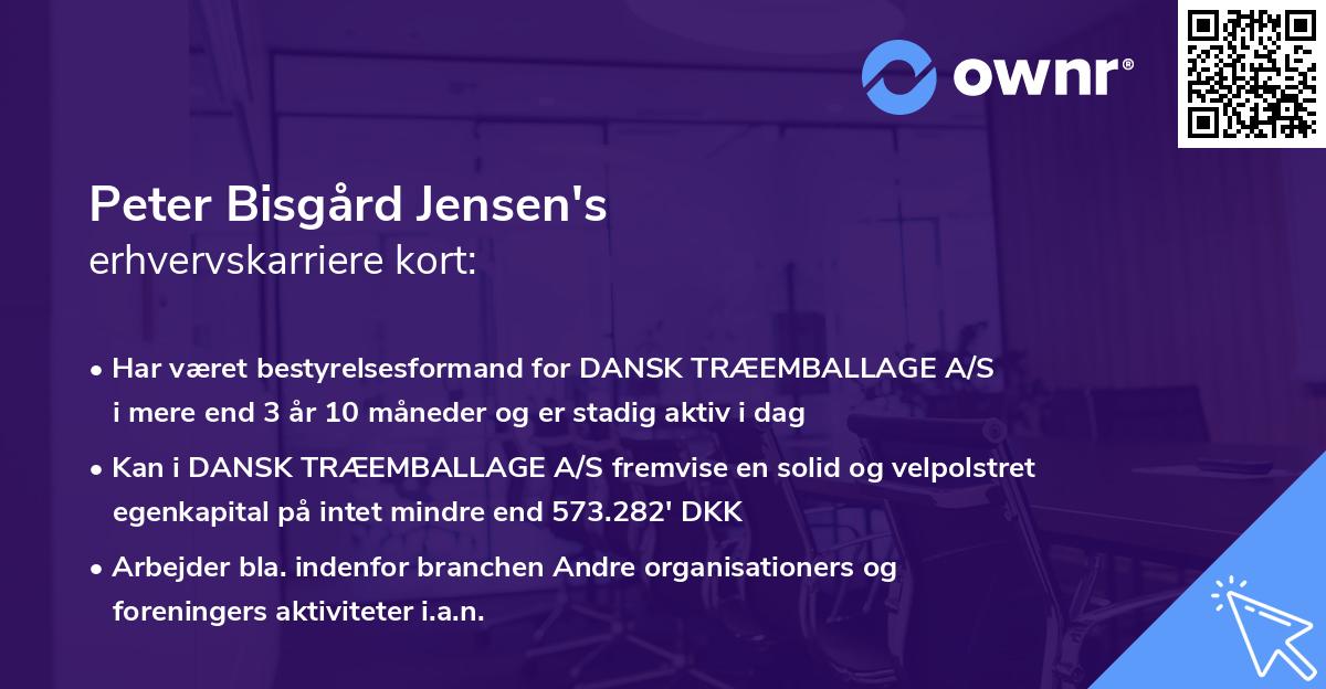 Peter Bisgård Jensen's erhvervskarriere kort