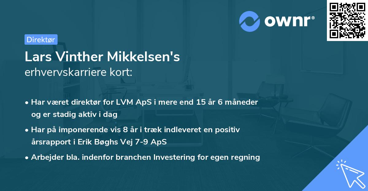 Lars Vinther Mikkelsen's erhvervskarriere kort