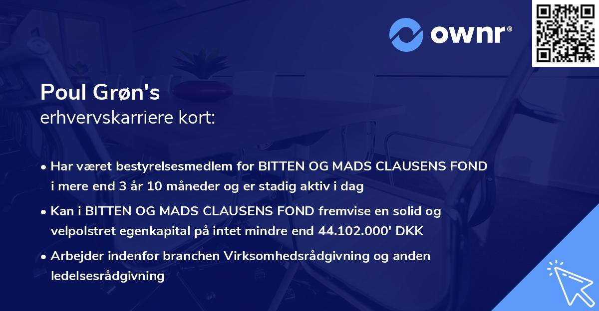 Poul Grøn's erhvervskarriere kort