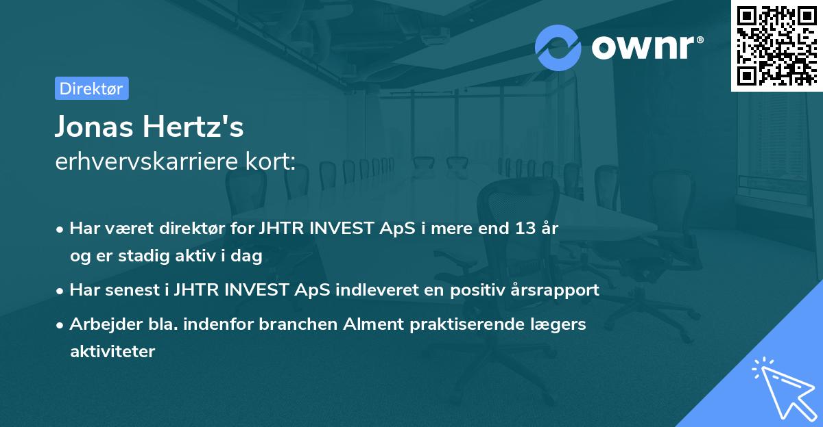 Jonas Hertz's erhvervskarriere kort