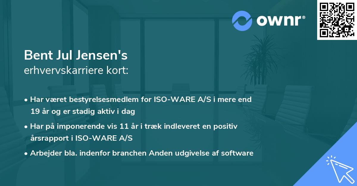 Bent Jul Jensen's erhvervskarriere kort