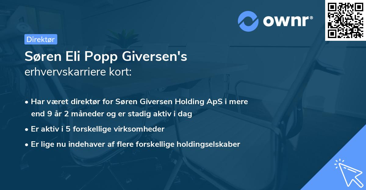 Søren Eli Popp Giversen's erhvervskarriere kort