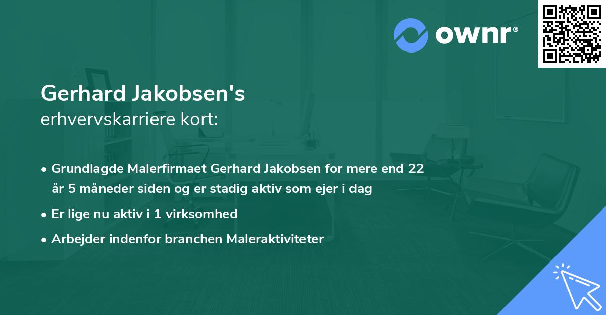Gerhard Jakobsen's erhvervskarriere kort