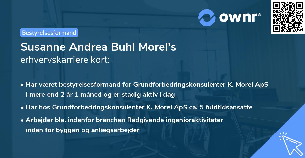 Susanne Andrea Buhl Morel's erhvervskarriere kort