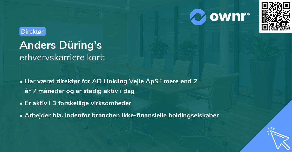 Anders Düring's erhvervskarriere kort