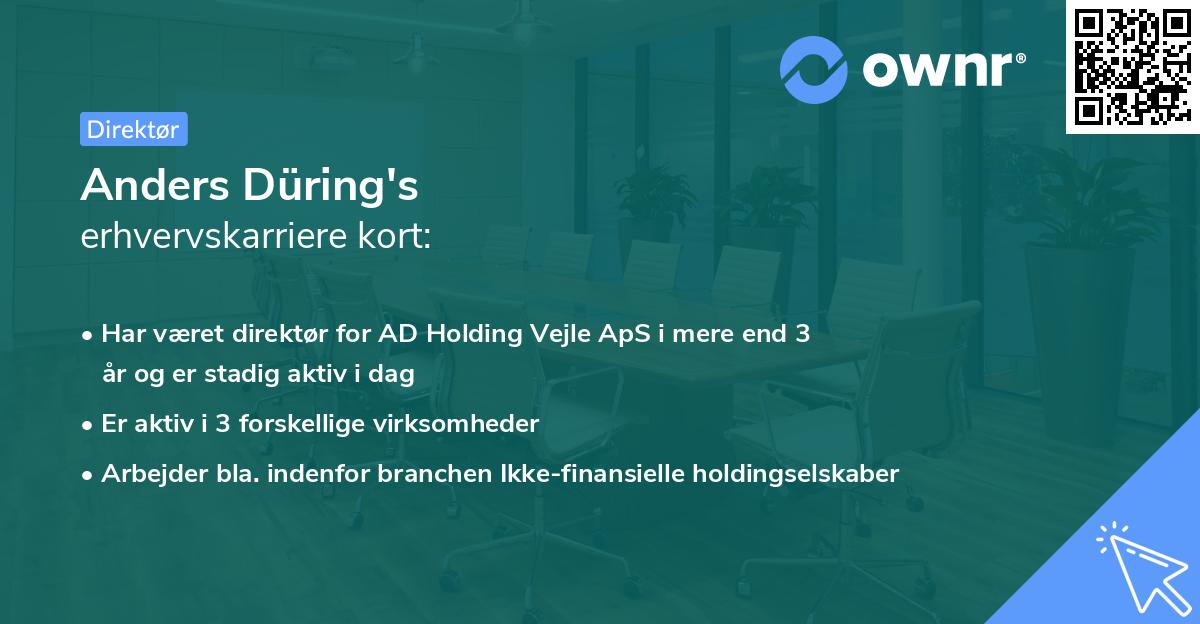 Anders Düring's erhvervskarriere kort