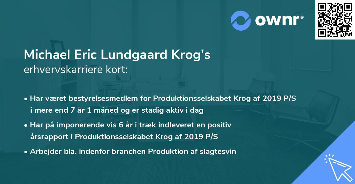 Michael Eric Lundgaard Krog's erhvervskarriere kort