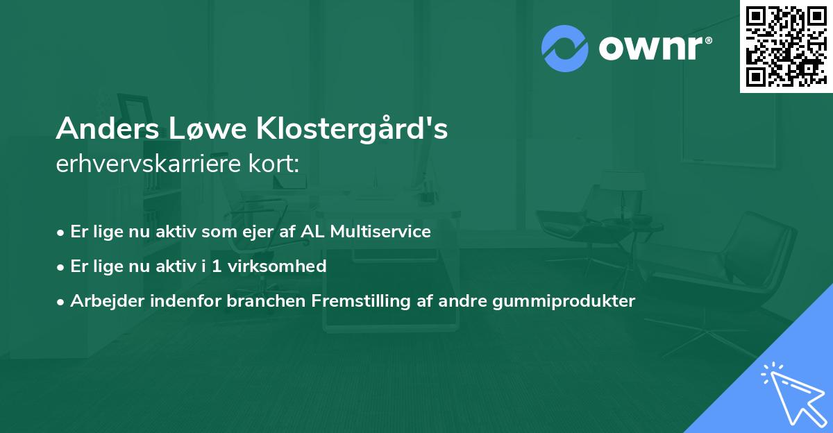 Anders Løwe Klostergård's erhvervskarriere kort