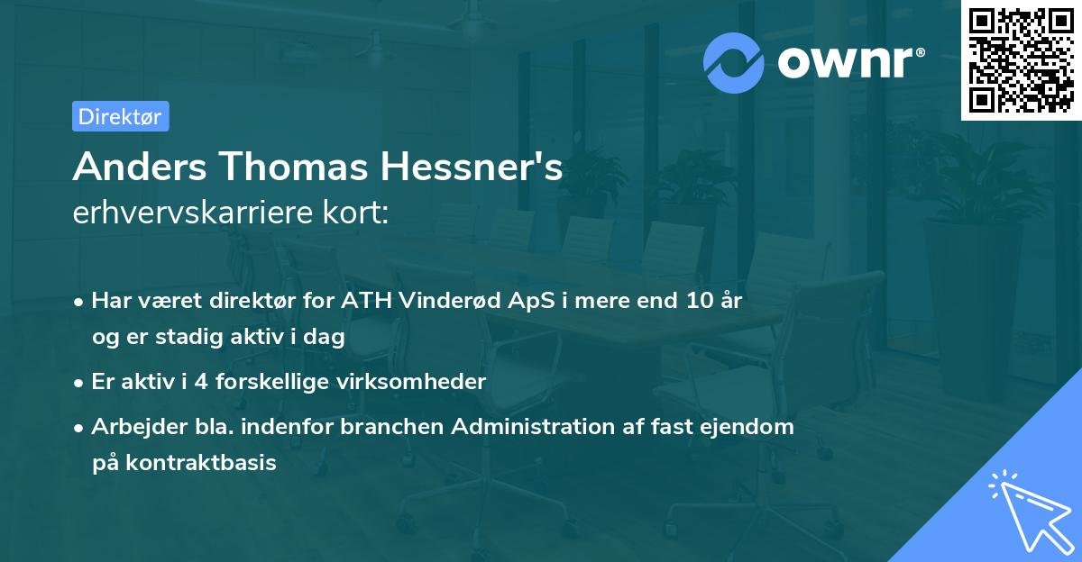 Anders Thomas Hessner's erhvervskarriere kort