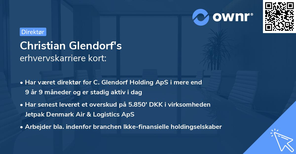 Christian Glendorf's erhvervskarriere kort