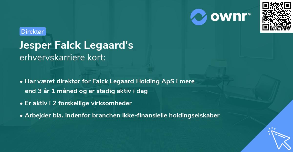 Jesper Falck Legaard's erhvervskarriere kort