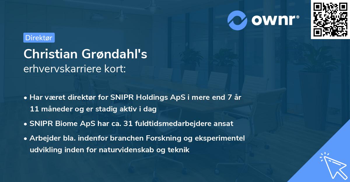 Christian Grøndahl's erhvervskarriere kort