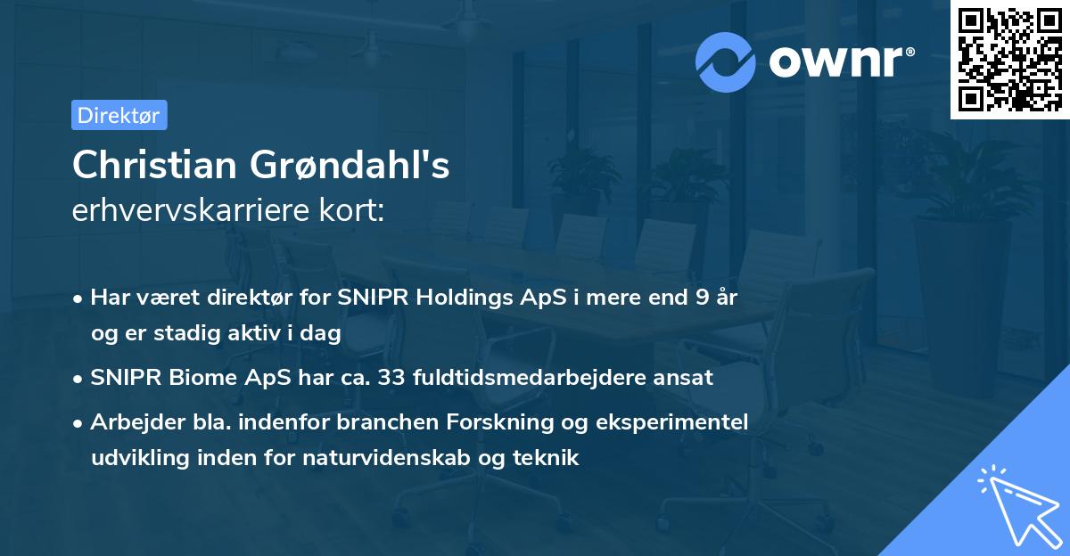 Christian Grøndahl's erhvervskarriere kort
