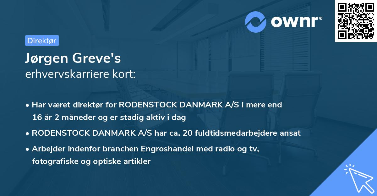Jørgen Greve's erhvervskarriere kort