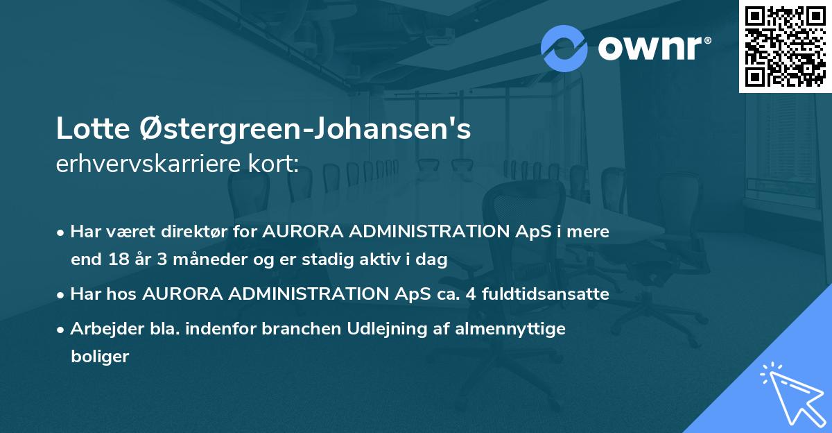 Lotte Østergreen-Johansen's erhvervskarriere kort