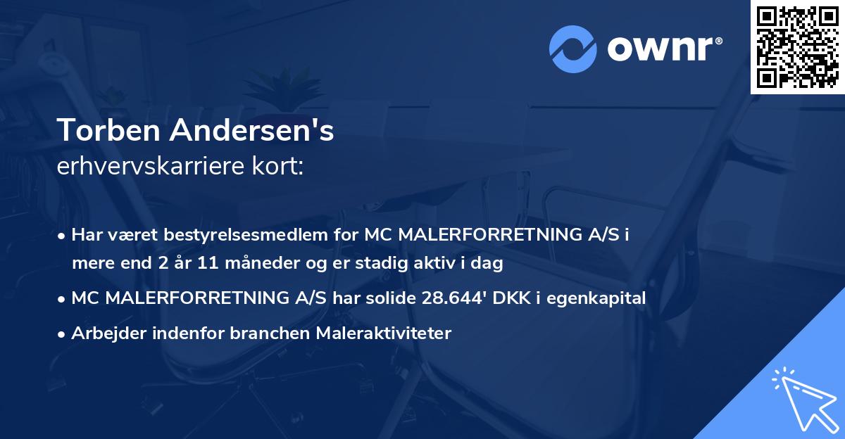 Torben Andersen's erhvervskarriere kort